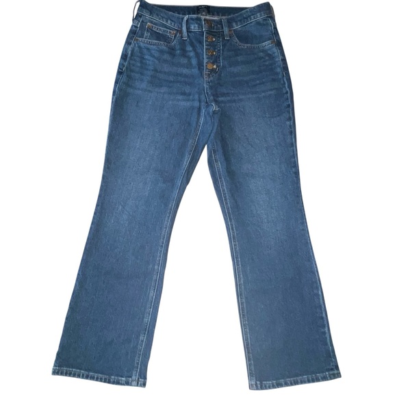 J. Crew Denim - J. Crew Mid-Rise Flare Crop Dark Wash Button Fly Jeans size 25